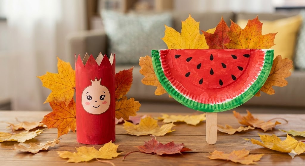 نقاشی شب یلدا با برگ