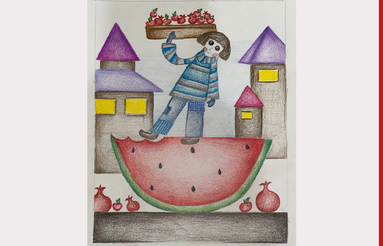 طرح نقاشی شب یلدا برای کودکان