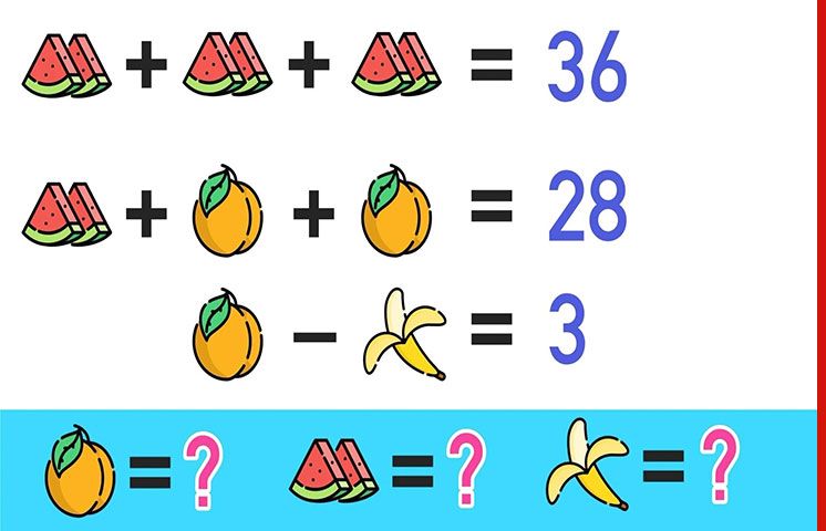 معما ریاضی تصویری برای کودکان